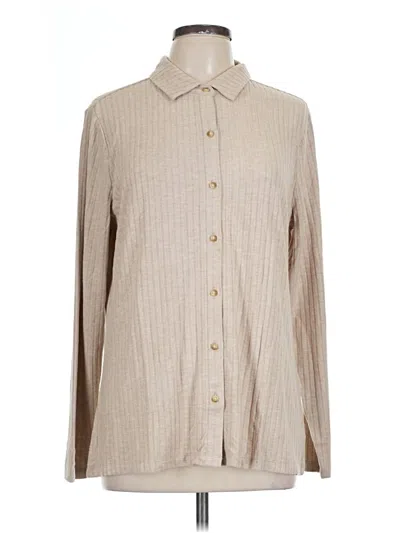 Pre-owned Lands' End Long Sleeve Blouse In Brown
