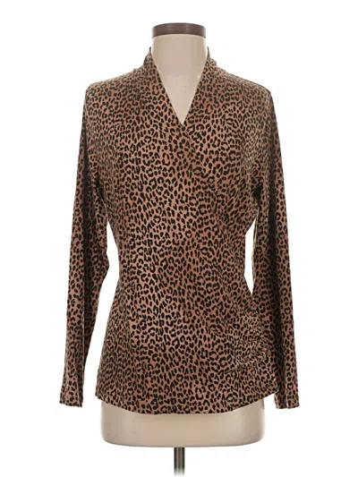 Pre-owned Lands' End Long Sleeve Blouse In Brown