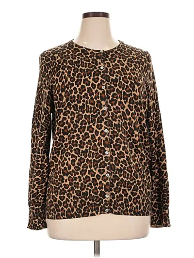 Pre-owned Lands' End Long Sleeve Blouse In Brown