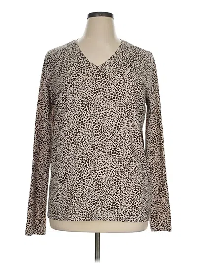 Pre-owned Lands' End Long Sleeve Blouse In Brown