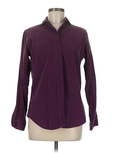 Pre-owned Lands' End Long Sleeve Blouse In Burgundy