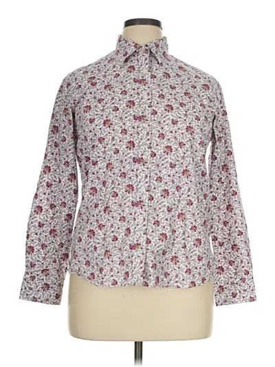 Pre-owned Lands' End Long Sleeve Blouse In Burgundy