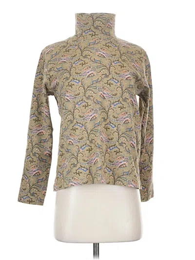 Pre-owned Lands' End Long Sleeve Blouse In Gold