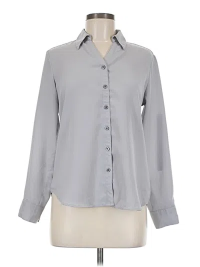 Pre-owned Lands' End Long Sleeve Blouse In Gray