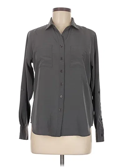 Pre-owned Lands' End Long Sleeve Blouse In Gray