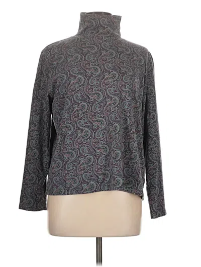 Pre-owned Lands' End Long Sleeve Blouse In Gray