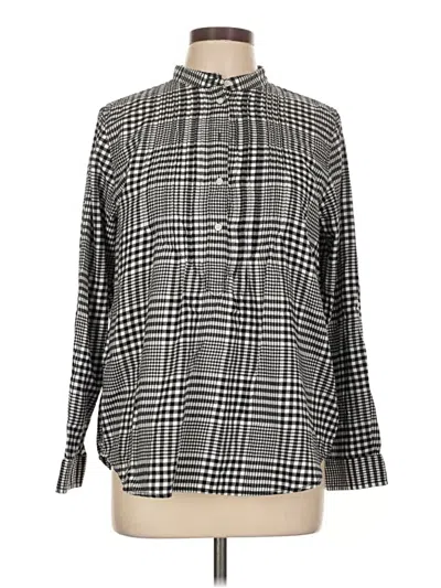 Pre-owned Lands' End Long Sleeve Blouse In Gray