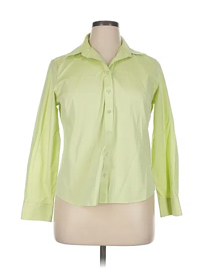 Pre-owned Lands' End Long Sleeve Blouse In Green