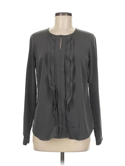 Pre-owned Lands' End Long Sleeve Blouse In Green