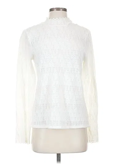 Pre-owned Lands' End Long Sleeve Blouse In Ivory