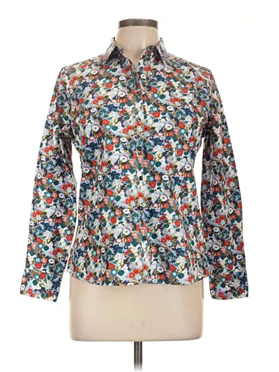 Pre-owned Lands' End Long Sleeve Blouse In Ivory