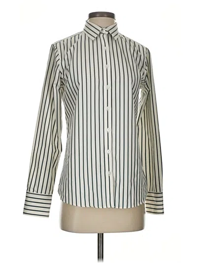 Pre-owned Lands' End Long Sleeve Blouse In Ivory
