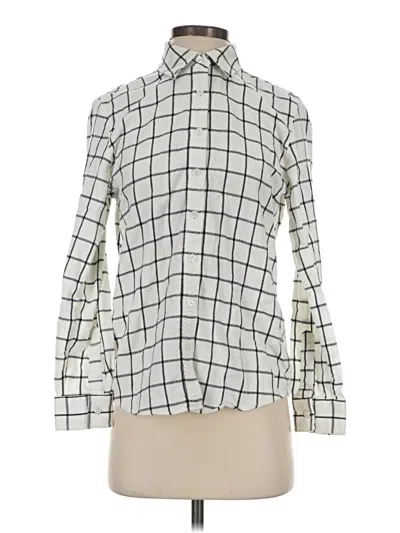 Pre-owned Lands' End Long Sleeve Blouse In Ivory