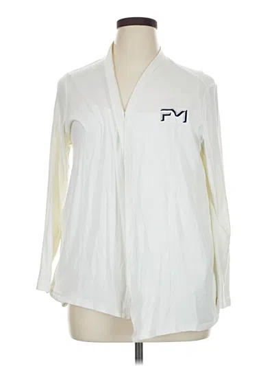 Pre-owned Lands' End Long Sleeve Blouse In Ivory
