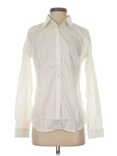 Pre-owned Lands' End Long Sleeve Blouse In Ivory