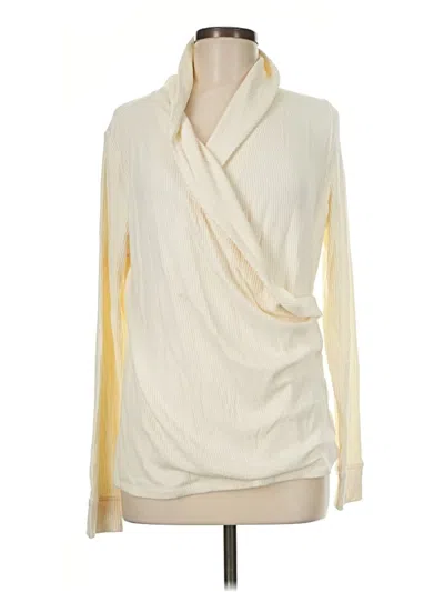 Pre-owned Lands' End Long Sleeve Blouse In Ivory