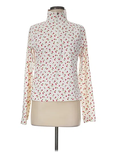 Pre-owned Lands' End Long Sleeve Blouse In Ivory