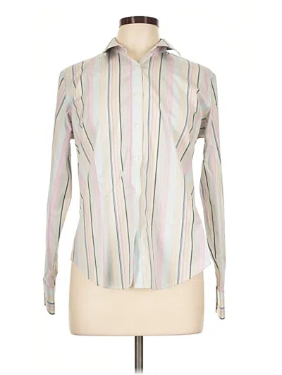 Pre-owned Lands' End Long Sleeve Blouse In Ivory