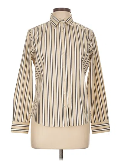 Pre-owned Lands' End Long Sleeve Blouse In Ivory