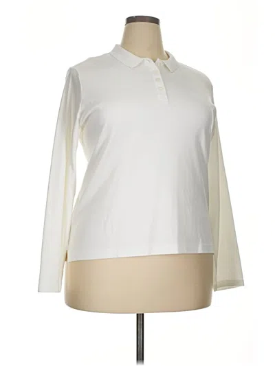 Pre-owned Lands' End Long Sleeve Blouse In Ivory