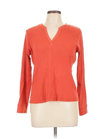 Pre-owned Lands' End Long Sleeve Blouse In Orange
