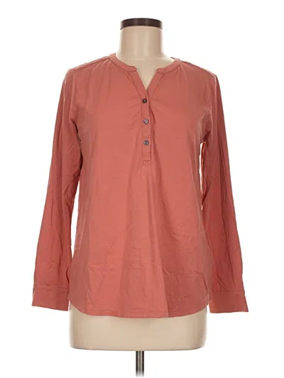 Pre-owned Lands' End Long Sleeve Blouse In Orange