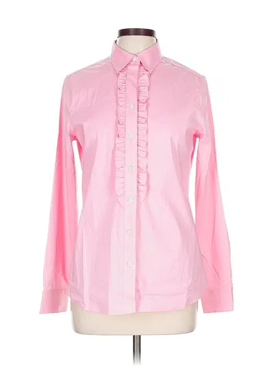 Pre-owned Lands' End Long Sleeve Blouse In Pink