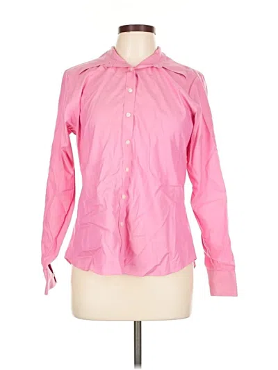 Pre-owned Lands' End Long Sleeve Blouse In Pink