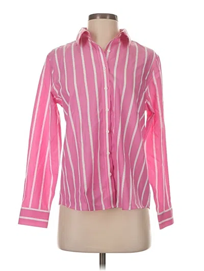 Pre-owned Lands' End Long Sleeve Blouse In Pink
