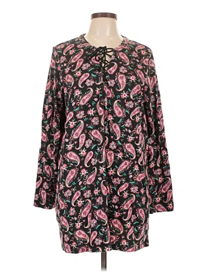 Pre-owned Lands' End Long Sleeve Blouse In Pink
