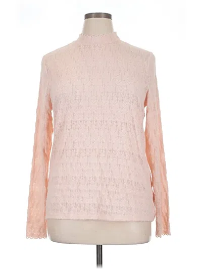 Pre-owned Lands' End Long Sleeve Blouse In Pink