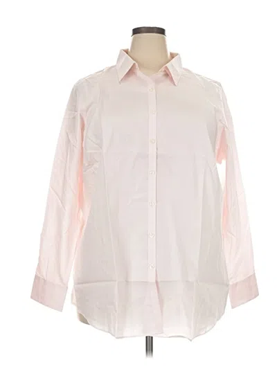 Pre-owned Lands' End Long Sleeve Blouse In Pink