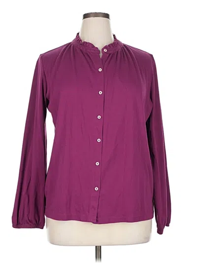 Pre-owned Lands' End Long Sleeve Blouse In Purple