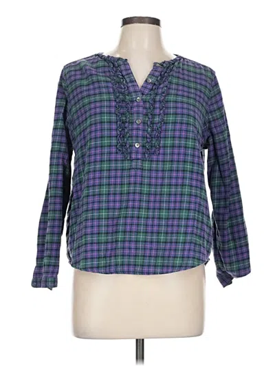 Pre-owned Lands' End Long Sleeve Blouse In Purple