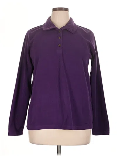 Pre-owned Lands' End Long Sleeve Blouse In Purple