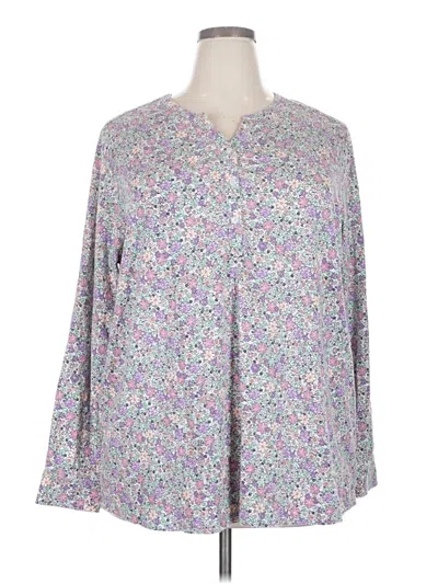 Pre-owned Lands' End Long Sleeve Blouse In Purple
