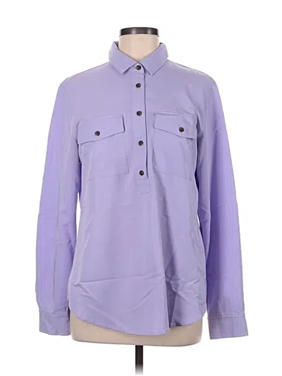 Pre-owned Lands' End Long Sleeve Blouse In Purple