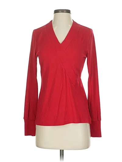 Pre-owned Lands' End Long Sleeve Blouse In Red