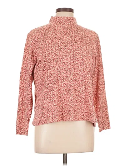 Pre-owned Lands' End Long Sleeve Blouse In Red