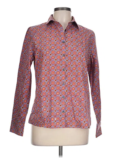 Pre-owned Lands' End Long Sleeve Blouse In Red