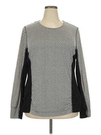 Pre-owned Lands' End Long Sleeve Blouse In Silver