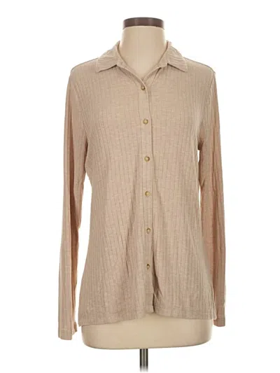 Pre-owned Lands' End Long Sleeve Blouse In Tan