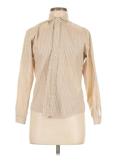 Pre-owned Lands' End Long Sleeve Blouse In Tan