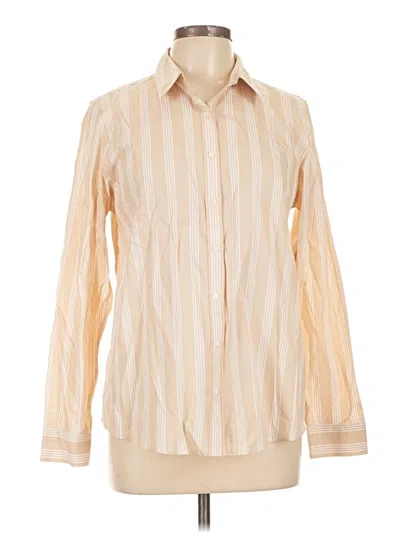 Pre-owned Lands' End Long Sleeve Blouse In Tan