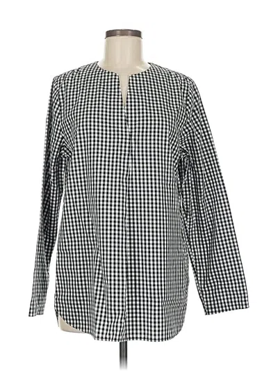 Pre-owned Lands' End Long Sleeve Blouse In White