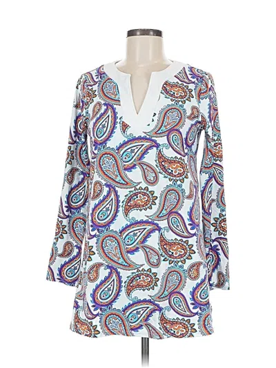 Pre-owned Lands' End Long Sleeve Blouse In White