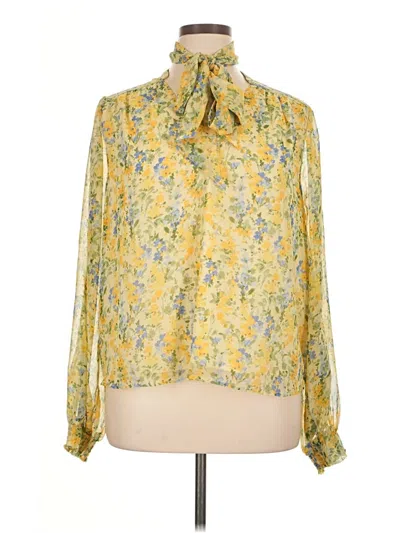 Pre-owned Lands' End Long Sleeve Blouse In Yellow