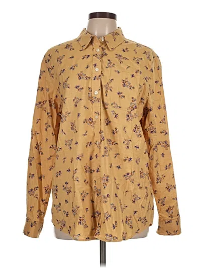Pre-owned Lands' End Long Sleeve Blouse In Yellow