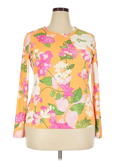 Pre-owned Lands' End Long Sleeve Blouse In Yellow