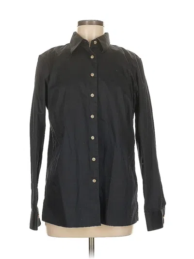 Pre-owned Lands' End Long Sleeve Button Down Shirt In Black